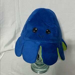 Reversible Blue and Green 
Octopus Plush Hat by GOFFA